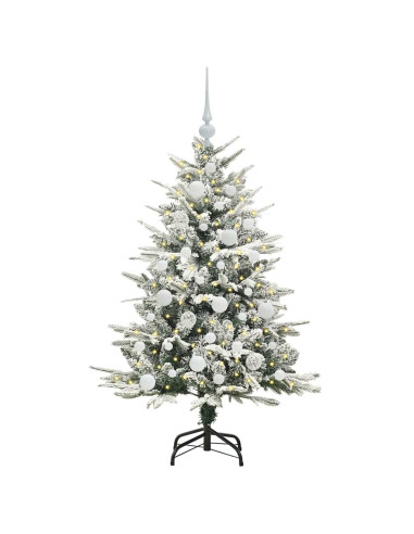 Albero di Natale Artificiale Pre-illuminato con Set di Palline