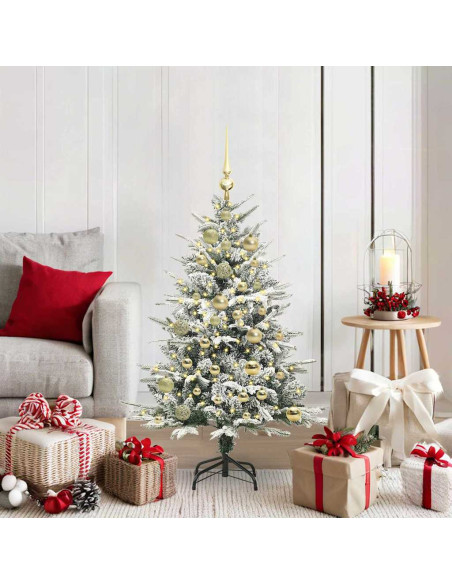 Albero di Natale artificiale preilluminato con set di palline