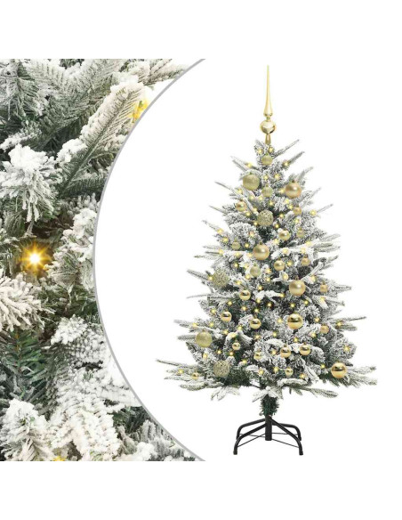 Albero di Natale artificiale preilluminato con set di palline