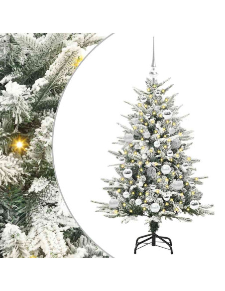 Albero di Natale artificiale preilluminato con set di palline