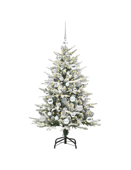 Albero di Natale Artificiale Pre-illuminato con Set di Palline
