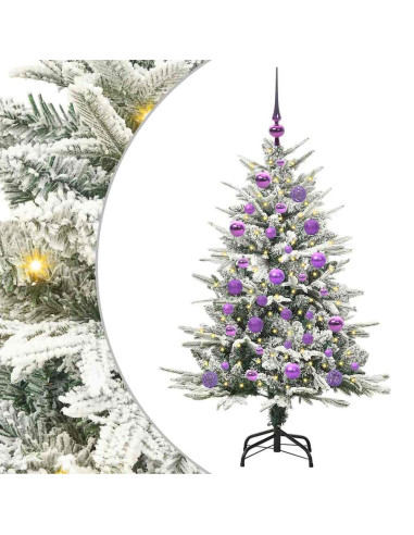Albero di Natale Artificiale Pre-illuminato con Set di Palline