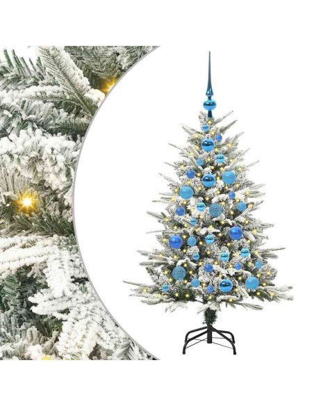 Albero di Natale artificiale preilluminato con set di palline