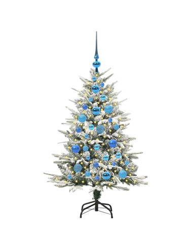 Albero di Natale Artificiale Pre-illuminato con Set di Palline