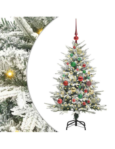 Albero di Natale Artificiale Pre-illuminato con Set di Palline