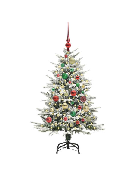Albero di Natale Artificiale Pre-illuminato con Set di Palline
