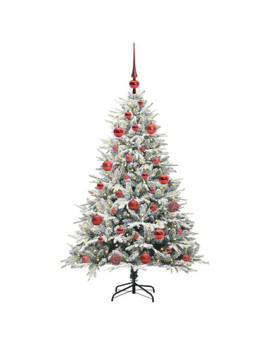 Albero di Natale artificiale preilluminato con set di palline