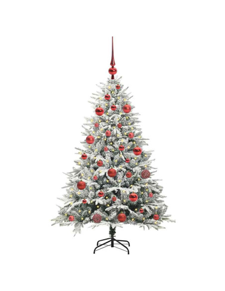 Albero di Natale artificiale preilluminato con set di palline