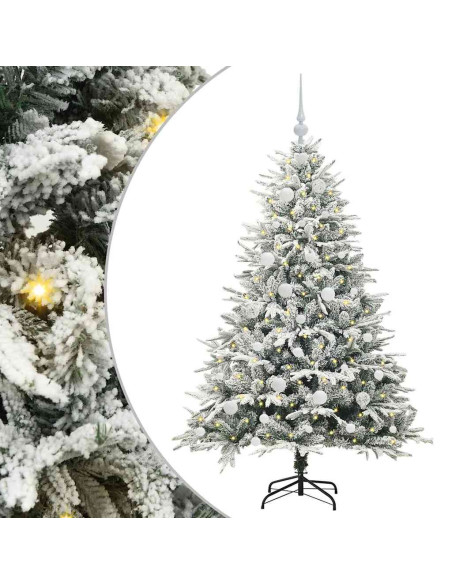 Albero di Natale artificiale preilluminato con set di palline