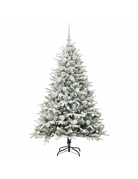 Albero di Natale artificiale preilluminato con set di palline
