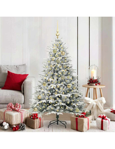 Albero di Natale artificiale preilluminato con set di palline