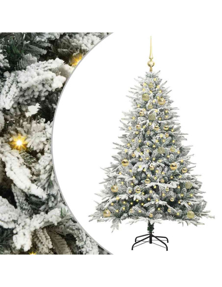 Albero di Natale artificiale preilluminato con set di palline