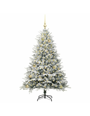 Albero di Natale artificiale preilluminato con set di palline