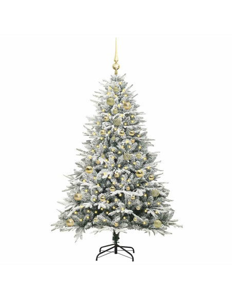 Albero di Natale artificiale preilluminato con set di palline
