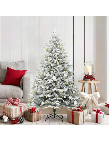 Albero di Natale artificiale preilluminato con set di palline