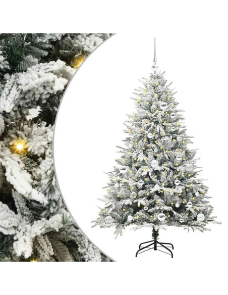 Albero di Natale artificiale preilluminato con set di palline
