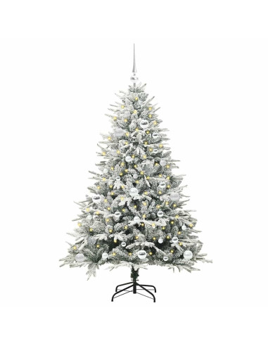 Albero di Natale artificiale preilluminato con set di palline