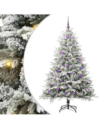 Albero di Natale artificiale preilluminato con set di palline