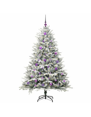 Albero di Natale artificiale preilluminato con set di palline