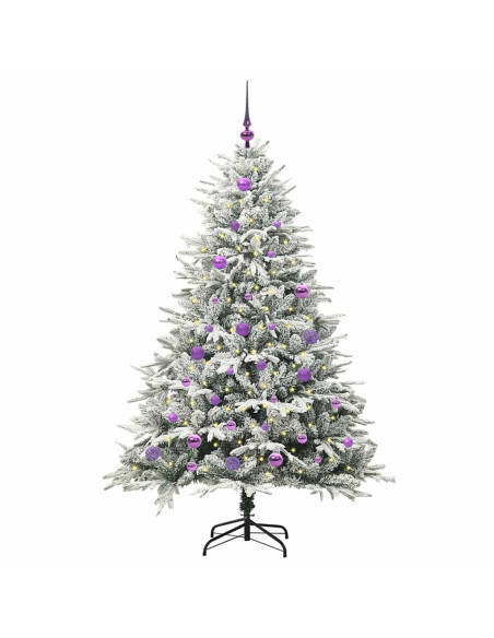 Albero di Natale artificiale preilluminato con set di palline