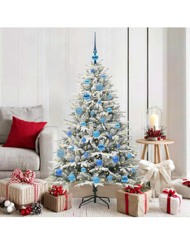 Albero di Natale artificiale preilluminato con set di palline