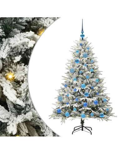 Albero di Natale artificiale preilluminato con set di palline