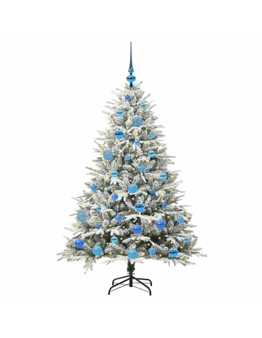 Albero di Natale artificiale preilluminato con set di palline