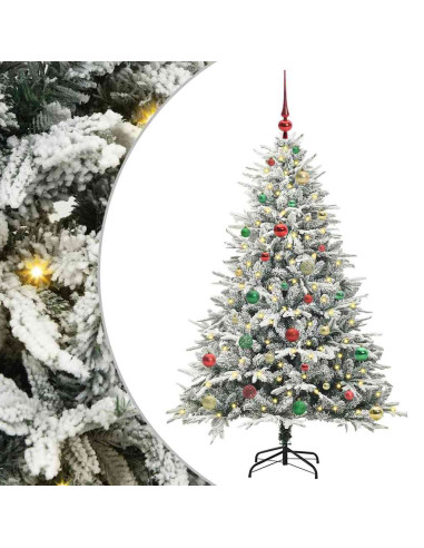 Albero di Natale artificiale preilluminato con set di palline
