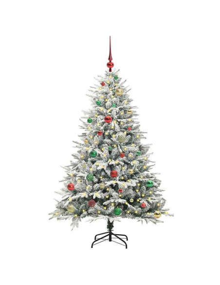 Albero di Natale artificiale preilluminato con set di palline
