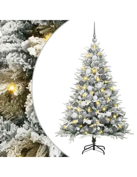 Albero di Natale artificiale preilluminato con set di palline