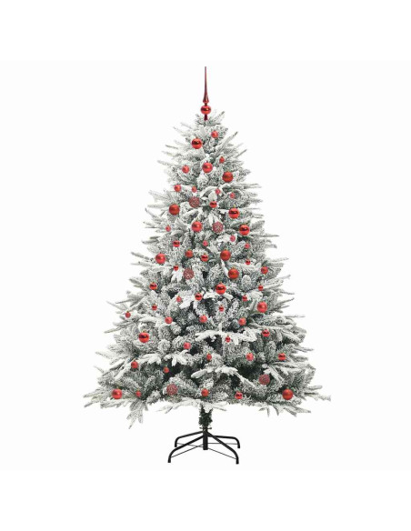 Albero di Natale artificiale preilluminato con set di palline