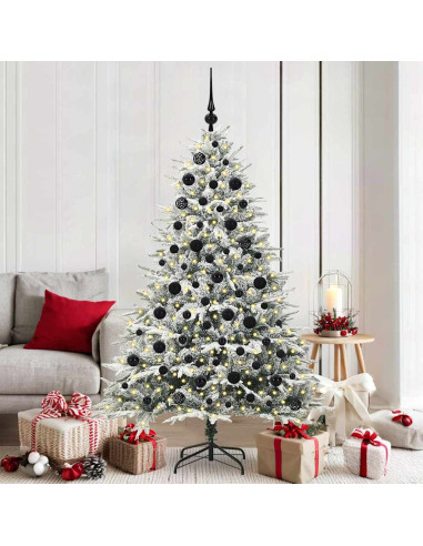 Albero di Natale artificiale preilluminato con set di palline