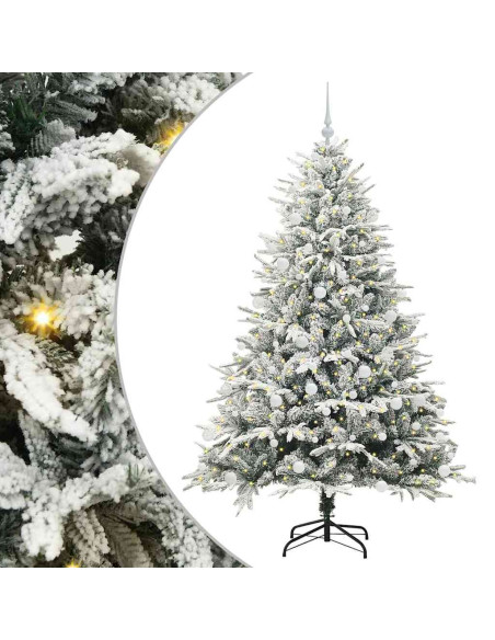 Albero di Natale artificiale preilluminato con set di palline