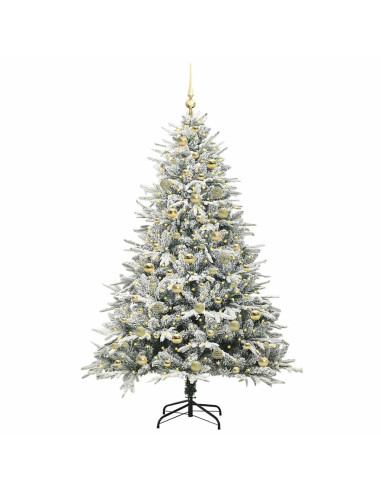 Albero di Natale Artificiale Pre-illuminato con Set di Palline