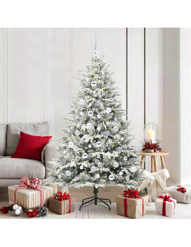 Albero di Natale artificiale preilluminato con set di palline