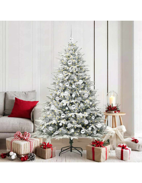 Albero di Natale artificiale preilluminato con set di palline