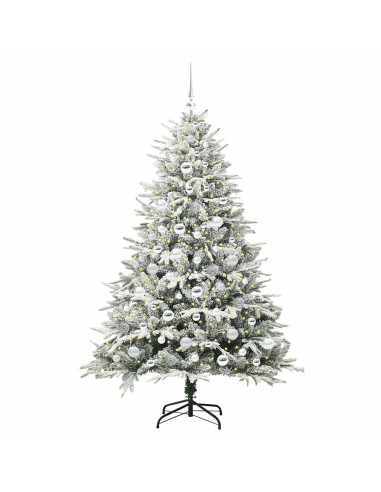 Albero di Natale artificiale preilluminato con set di palline