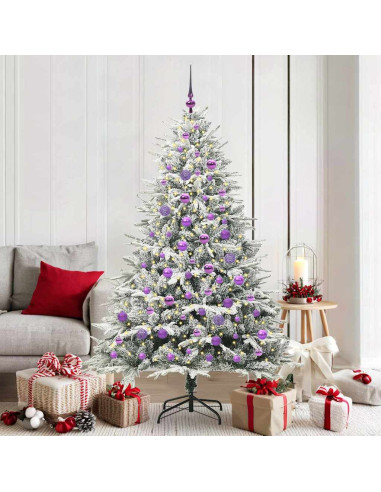 Albero di Natale artificiale preilluminato con set di palline