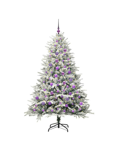 Albero di Natale artificiale preilluminato con set di palline
