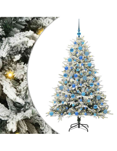 Albero di Natale artificiale preilluminato con set di palline
