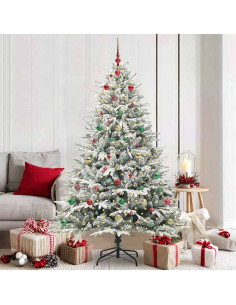 Albero di Natale artificiale preilluminato con set di palline 2