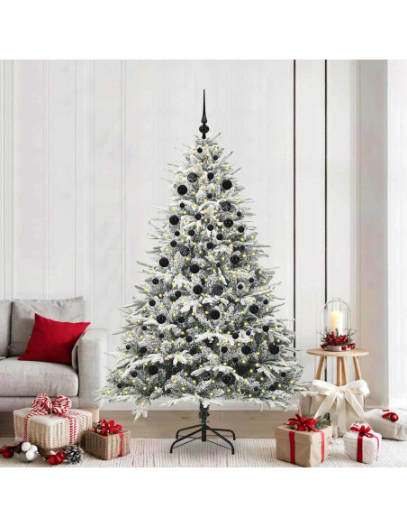 Albero di Natale artificiale preilluminato con set di palline