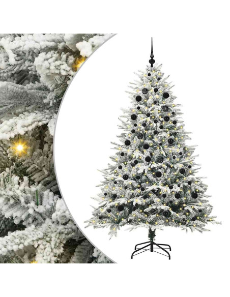 Albero di Natale artificiale preilluminato con set di palline