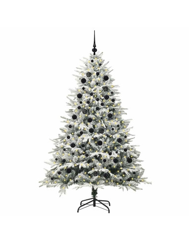 Albero di Natale artificiale preilluminato con set di palline