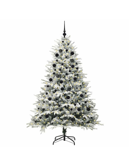 Albero di Natale artificiale preilluminato con set di palline