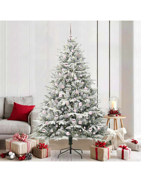 Albero di Natale artificiale preilluminato con set di palline