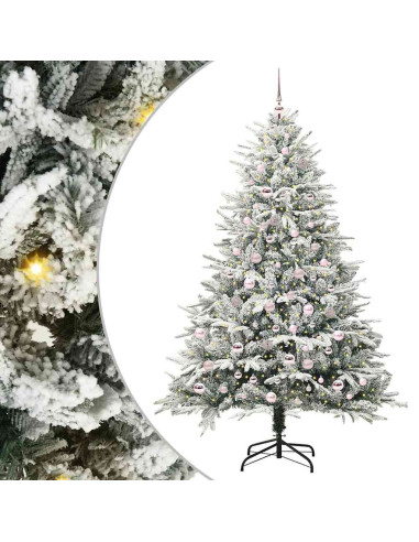 Albero di Natale artificiale preilluminato con set di palline