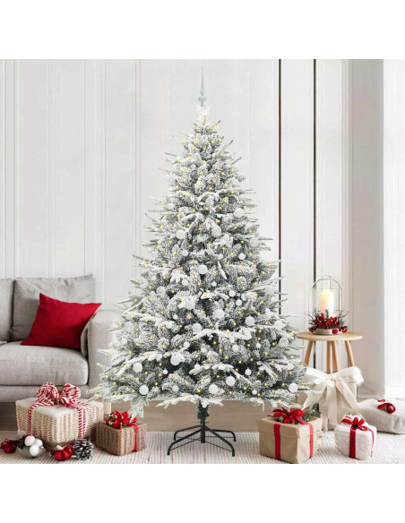 Albero di Natale artificiale preilluminato con set di palline