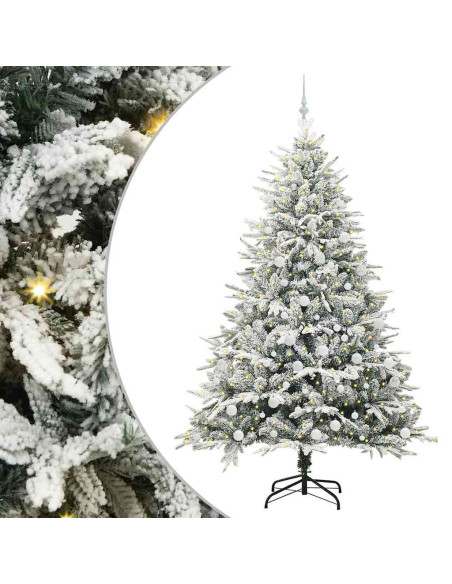 Albero di Natale artificiale preilluminato con set di palline