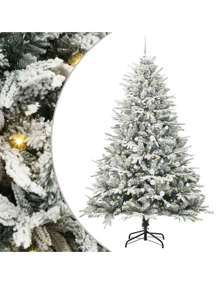 Albero di Natale artificiale preilluminato con set di palline